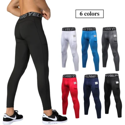 Herrenmode-Taschenhose, Sport-Leggings, Kompressionshose, Joggen, Laufen, Fitness, Fitnessstudio, Strumpfhosen, Hosen, Sportbekleidung, Tasche, schnelltrocknend, Fitnessstudio