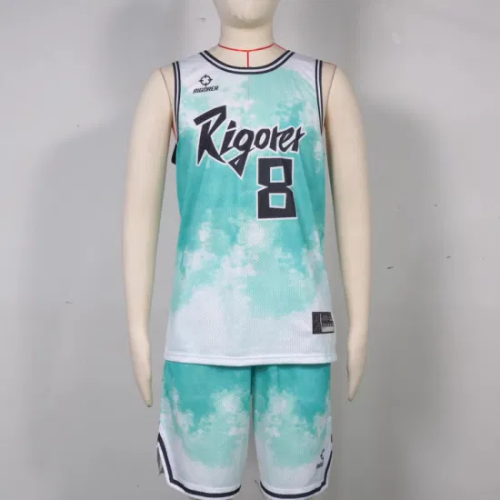 Riogrer Sublimations-Basketballtrikot, Sportbekleidung, individuelles Design für Herren, Shorts, Mesh-Polyester